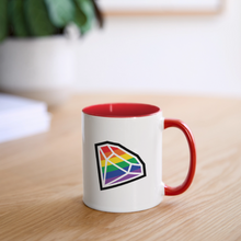 Load image into Gallery viewer, SNP Diamond Contrast Coffee Mug - white/red
