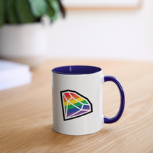 Load image into Gallery viewer, SNP Diamond Contrast Coffee Mug - white/cobalt blue

