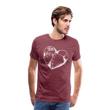Load image into Gallery viewer, (M) BIG HEART Shield Up Premium T (white writing) - heather burgundy

