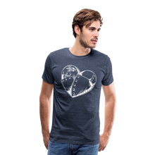 Load image into Gallery viewer, (M) BIG HEART Shield Up Premium T (white writing) - heather blue
